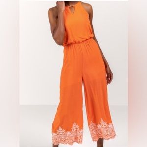 Francesca’s Coral Jumpsuit NWT Size Small